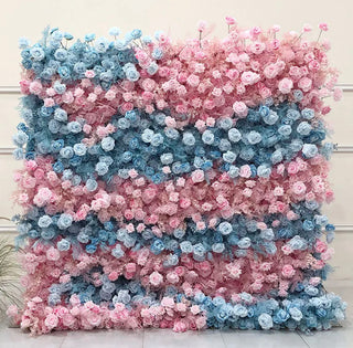 Pink & Blue Layer Premium Flower Wall - 108