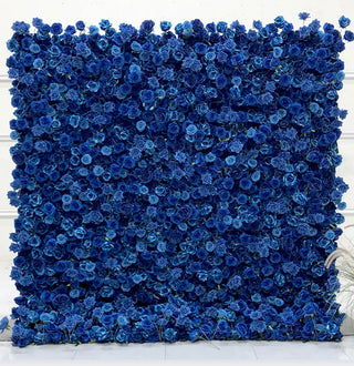 Deluxe Deep Blue Wild Rose Flower Wall - 023