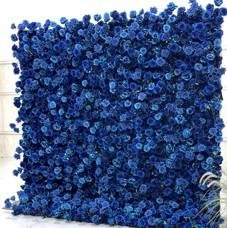 Deluxe Deep Blue Wild Rose Flower Wall - 023