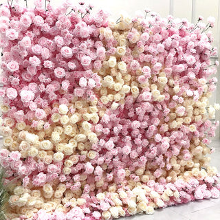 Light Pink Cream Premium Rose Flower Wall - 099