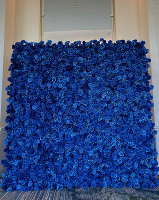 Deluxe Deep Blue Wild Rose Flower Wall - 023