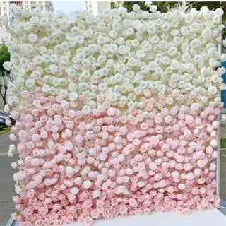 Pink and Ivory Ombre Premium Flower Wall - 224