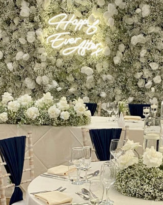 Baby's Breath Silver Rose Flower Wall - 061