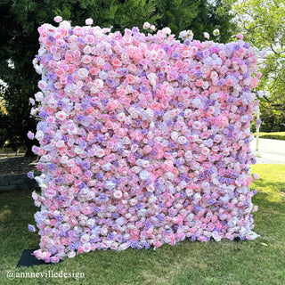 Premium Purple and Pink Wild Rose Flower Wall - 010