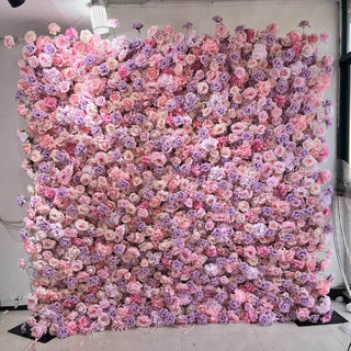 Premium Purple and Pink Wild Rose Flower Wall - 010