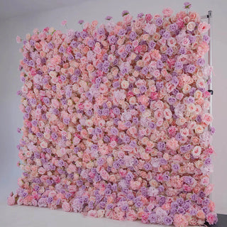 Premium Purple and Pink Wild Rose Flower Wall - 010