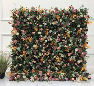 Orange Blush Greenery Premium Flower Wall - 172