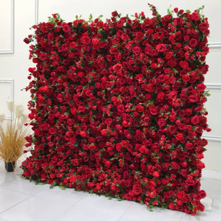 Premium Red Wild Rose Flower Wall - 150