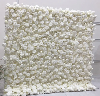 Classic White Rose Hydrenga Flower Wall - 001