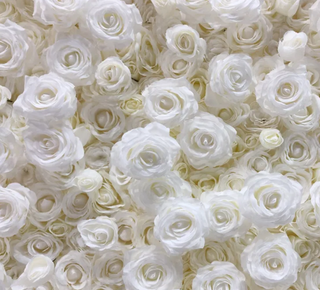 Classic White Rose Hydrenga Flower Wall - 001