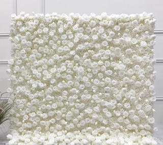 Classic White Rose Hydrenga Flower Wall - 001