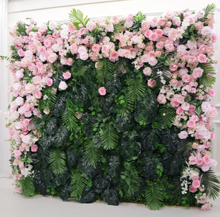 Into The Jungle Pink Rose Premium Greenery Floral Wall - 166