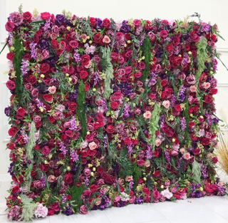 Dripping Florals Pink & Purple Premium Flower Wall - 185