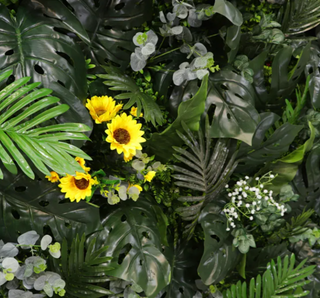 Tropical Jungle Sunflower Greenery Wall - 093