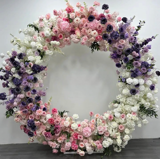 Purple, Pink and White Premium Circle Flower Arch - 4805