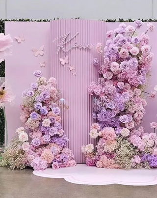 Purple, Pink Babys Breath Premium Flower Arch Set - 4575