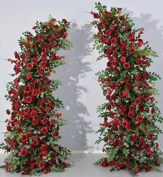 Red Wild Rose Premium Flower Arch Set - 4576