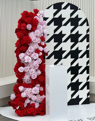 Light Pink & Red Premium Flower Arch - 4581