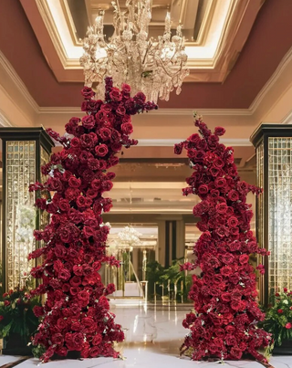 Into The Meadow Red Premium Floral Arch - 4521