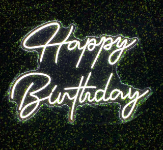 Happy Birthday Style #1 - Cool White Neon Sign